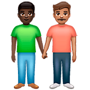 Émoji 👨🏿‍🤝‍👨🏽 Deux Hommes Se Tenant La Main : Peau Foncée Et Peau Légèrement Mate sur WhatsApp 2.22.8.79.