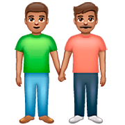 Émoji 👬🏽 Deux Hommes Se Tenant La Main : Peau Légèrement Mate sur WhatsApp 2.22.8.79.
