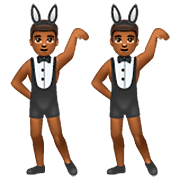 👯🏾‍♂️ Emoji Hombres Con Orejas De Conejo, Tono De Piel Oscuro Medio en WhatsApp 2.22.8.79.