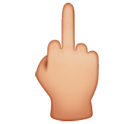 🖕🏼 Emoji Mittelfinger: mittelhelle Hautfarbe WhatsApp 2.22.8.79.
