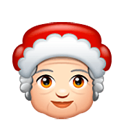 Émoji 🤶🏻 Mère Noël : Peau Claire sur WhatsApp 2.22.8.79.