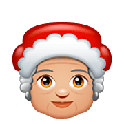 Émoji 🤶🏼 Mère Noël : Peau Moyennement Claire sur WhatsApp 2.22.8.79.