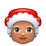 Émoji 🤶🏽 Mère Noël : Peau Légèrement Mate sur WhatsApp 2.22.8.79.