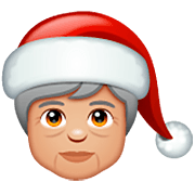 Emoji 🧑🏼‍🎄 Santa Claus: Carnagione Abbastanza Chiara su WhatsApp 2.22.8.79.