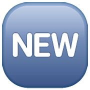 🆕 Emoji Wort „New“ in blauem Quadrat WhatsApp 2.22.8.79.