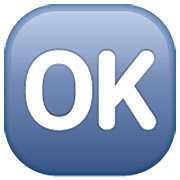 🆗 Emoji Großbuchstaben OK in blauem Quadrat WhatsApp 2.22.8.79.