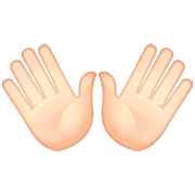 👐🏻 Emoji offene Hände: helle Hautfarbe WhatsApp 2.22.8.79.