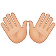 👐🏼 Emoji Manos Abiertas: Tono De Piel Claro Medio en WhatsApp 2.22.8.79.