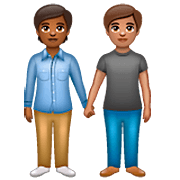 🧑🏾‍🤝‍🧑🏽 Emoji sich an den Händen haltende Personen: mitteldunkle Hautfarbe, mittlere Hautfarbe WhatsApp 2.22.8.79.