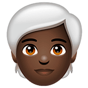 🧑🏿‍🦳 Emoji Erwachsener: dunkle Hautfarbe, weißes Haar WhatsApp 2.22.8.79.