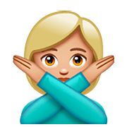 Emoji 🙅🏼 Persona Che Fa Segno Di No: Carnagione Abbastanza Chiara su WhatsApp 2.22.8.79.