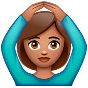 🙆🏽 Emoji Person mit Händen auf dem Kopf: mittlere Hautfarbe WhatsApp 2.22.8.79.