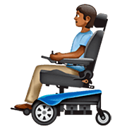 🧑🏾‍🦼 Emoji Person in motorisiertem Rollstuhl: mitteldunkle Hautfarbe WhatsApp 2.22.8.79.