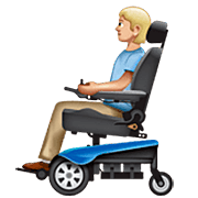 🧑🏼‍🦼 Emoji Person in motorisiertem Rollstuhl: mittelhelle Hautfarbe WhatsApp 2.22.8.79.