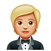 🤵🏼 Emoji Persona Con Esmoquin: Tono De Piel Claro Medio en WhatsApp 2.22.8.79.