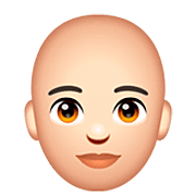 🧑🏻‍🦲 Emoji Erwachsener: helle Hautfarbe, Glatze WhatsApp 2.22.8.79.