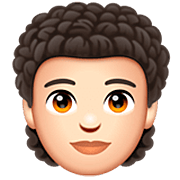 Emoji 🧑🏻‍🦱 Persona: Carnagione Chiara E Capelli Ricci su WhatsApp 2.22.8.79.