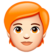 🧑🏻‍🦰 Emoji Erwachsener: helle Hautfarbe, rotes Haar WhatsApp 2.22.8.79.
