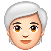 Emoji 🧑🏻‍🦳 Persona: Carnagione Chiara E Capelli Bianchi su WhatsApp 2.22.8.79.