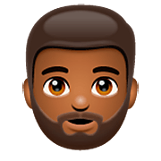 🧔🏾 Emoji Mann: mitteldunkle Hautfarbe, Bart WhatsApp 2.22.8.79.