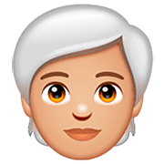🧑🏼‍🦳 Emoji Pessoa: Pele Morena Clara E Cabelo Branco na WhatsApp 2.22.8.79.