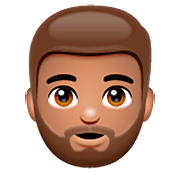 🧔🏽 Emoji Mann: mittlere Hautfarbe, Bart WhatsApp 2.22.8.79.