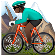 🚵🏿 Emoji Pessoa Fazendo Mountain Bike: Pele Escura na WhatsApp 2.22.8.79.