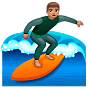 Emoji 🏄🏽 Persona Che Fa Surf: Carnagione Olivastra su WhatsApp 2.22.8.79.