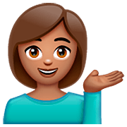 Emoji 💁🏽 Persona Al Punto Informazioni: Carnagione Olivastra su WhatsApp 2.22.8.79.