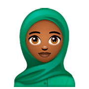 🧕🏾 Emoji Frau mit Kopftuch: mitteldunkle Hautfarbe WhatsApp 2.22.8.79.