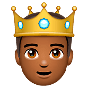 🤴🏾 Emoji Príncipe: Pele Morena Escura na WhatsApp 2.22.8.79.