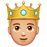🤴🏼 Emoji Príncipe: Tono De Piel Claro Medio en WhatsApp 2.22.8.79.