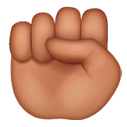 ✊🏽 Emoji erhobene Faust: mittlere Hautfarbe WhatsApp 2.22.8.79.