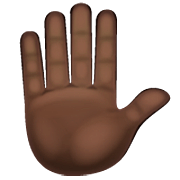 ✋🏿 Emoji erhobene Hand: dunkle Hautfarbe WhatsApp 2.22.8.79.