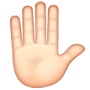 ✋🏻 Emoji erhobene Hand: helle Hautfarbe WhatsApp 2.22.8.79.