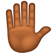 ✋🏾 Emoji erhobene Hand: mitteldunkle Hautfarbe WhatsApp 2.22.8.79.