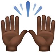 🙌🏿 Emoji zwei erhobene Handflächen: dunkle Hautfarbe WhatsApp 2.22.8.79.