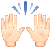 🙌🏻 Emoji zwei erhobene Handflächen: helle Hautfarbe WhatsApp 2.22.8.79.