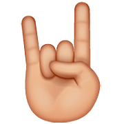 🤘🏼 Emoji Saudação Do Rock: Pele Morena Clara na WhatsApp 2.22.8.79.