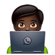 Emoji 🧑🏿‍💻 Persona Esperta Di Tecnologia: Carnagione Scura su WhatsApp 2.22.8.79.