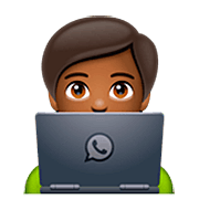 Emoji 🧑🏾‍💻 Persona Esperta Di Tecnologia: Carnagione Abbastanza Scura su WhatsApp 2.22.8.79.