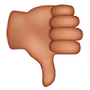 👎🏽 Emoji Daumen runter: mittlere Hautfarbe WhatsApp 2.22.8.79.