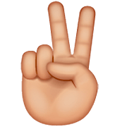 ✌🏼 Emoji Victory-Geste: mittelhelle Hautfarbe WhatsApp 2.22.8.79.