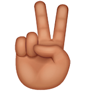 ✌🏽 Emoji Mano Con Señal De Victoria: Tono De Piel Medio en WhatsApp 2.22.8.79.