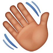 👋🏽 Emoji winkende Hand: mittlere Hautfarbe WhatsApp 2.22.8.79.