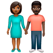 👩🏾‍🤝‍👨🏿 Emoji Mann und Frau halten Hände: mitteldunkle Hautfarbe, dunkle Hautfarbe WhatsApp 2.22.8.79.