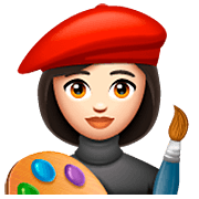 Emoji 👩🏻‍🎨 Artista Donna: Carnagione Chiara su WhatsApp 2.22.8.79.