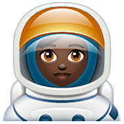 Emoji 👩🏿‍🚀 Astronauta Donna: Carnagione Scura su WhatsApp 2.22.8.79.