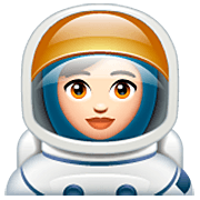 Emoji 👩🏻‍🚀 Astronauta Donna: Carnagione Chiara su WhatsApp 2.22.8.79.