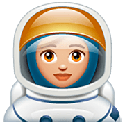 👩🏼‍🚀 Emoji Astronauta Mujer: Tono De Piel Claro Medio en WhatsApp 2.22.8.79.